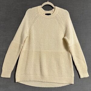 Banana Republic Sweater L Cream Italian Wool Blend Tunic Classic Casual Fall‎